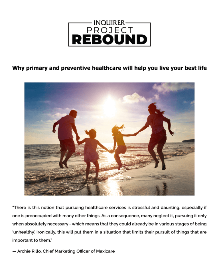 Maxicare featured on Inquirer Project Rebound - Family enjoying in an ocean