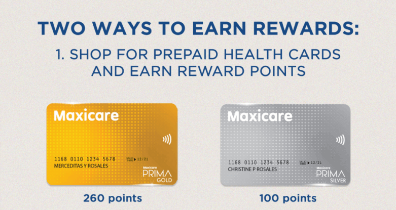 Ways to earn Maxicare rewards with Prima cards