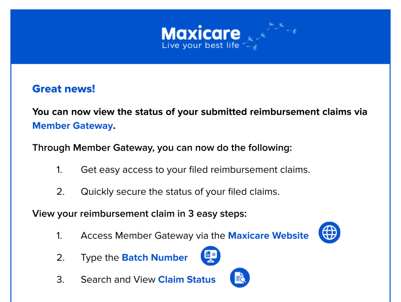 Maxicare Member Gateway new options