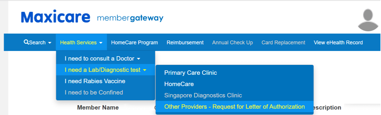 Other Providers – Request for Letter of Authorization