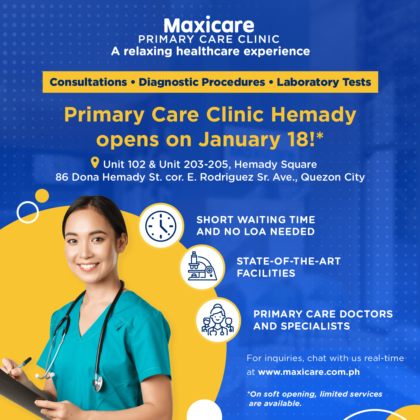 Maxicare PCC Hemady Opening on January 18!