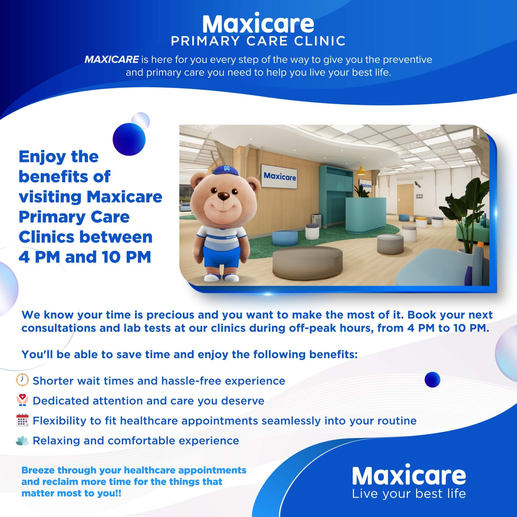 Maxicare - Book during off-peak hours