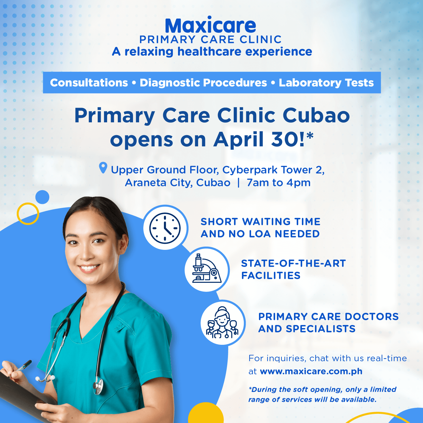 Maxicare Primary Care Clinic Cubao is Opening on April 30!